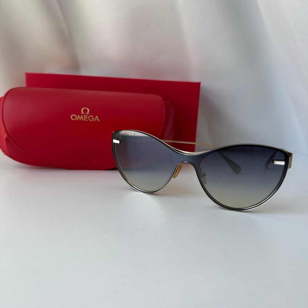 Omega Cat Eye Sunglasses - Gold/Black/Brown Gradient - Quiet Luxury, Designer
